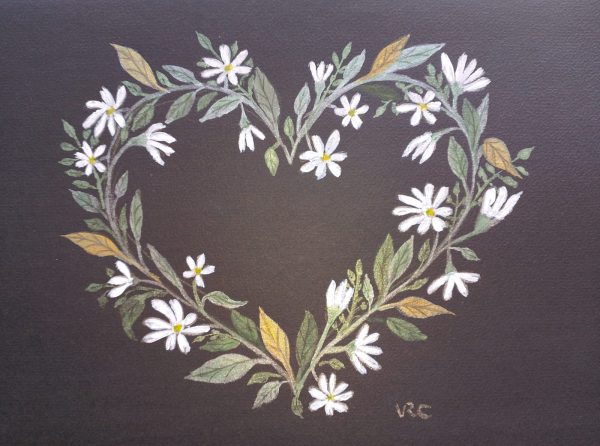 Daisies on black
