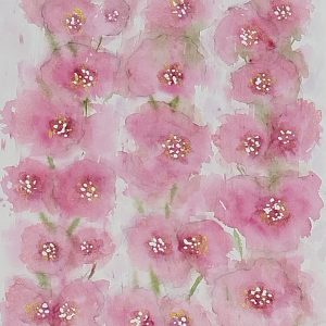 Among pink flowers
