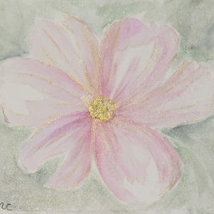 Pink Flower in Metallics
