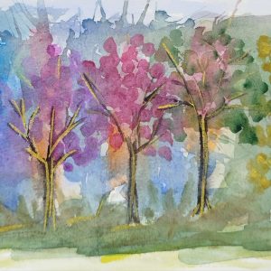 Blurred trees