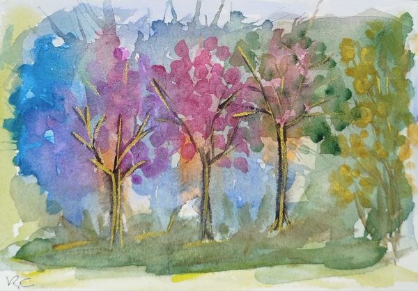 Blurred trees